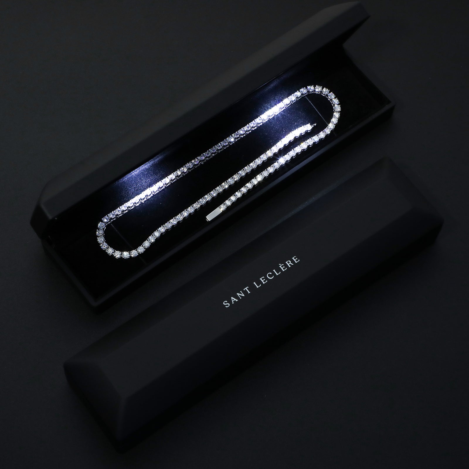 MOISSANITE TENNIS CHAIN - 4MM WHITE GOLD - Sant Leclère