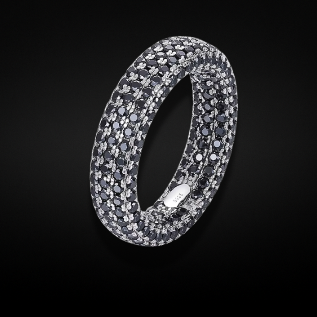 MOISSANITE ARCTIC BLACK RING