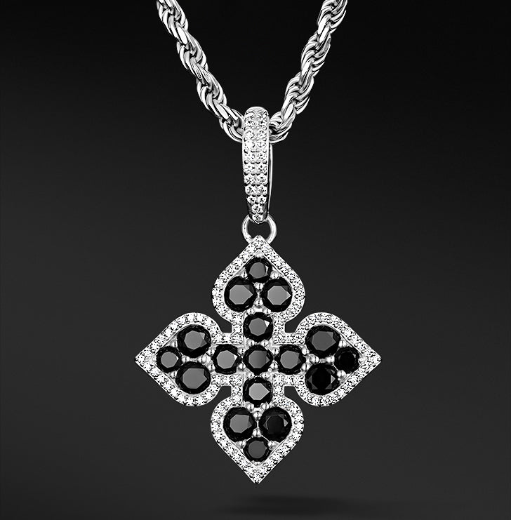 MOISSANITE MIDNIGHT BLACK CLOVER PENDANT