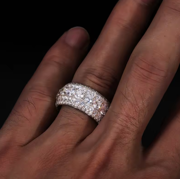 MOISSANITE PAVED ETERNITY RING - WHITE GOLD - Sant Leclère