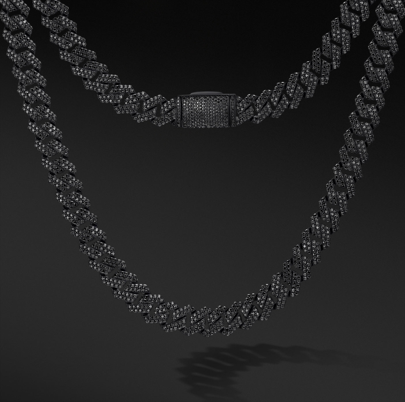 BLACK MOISSANITE DIAMOND CUBAN LINK CHAIN - Sant Leclère