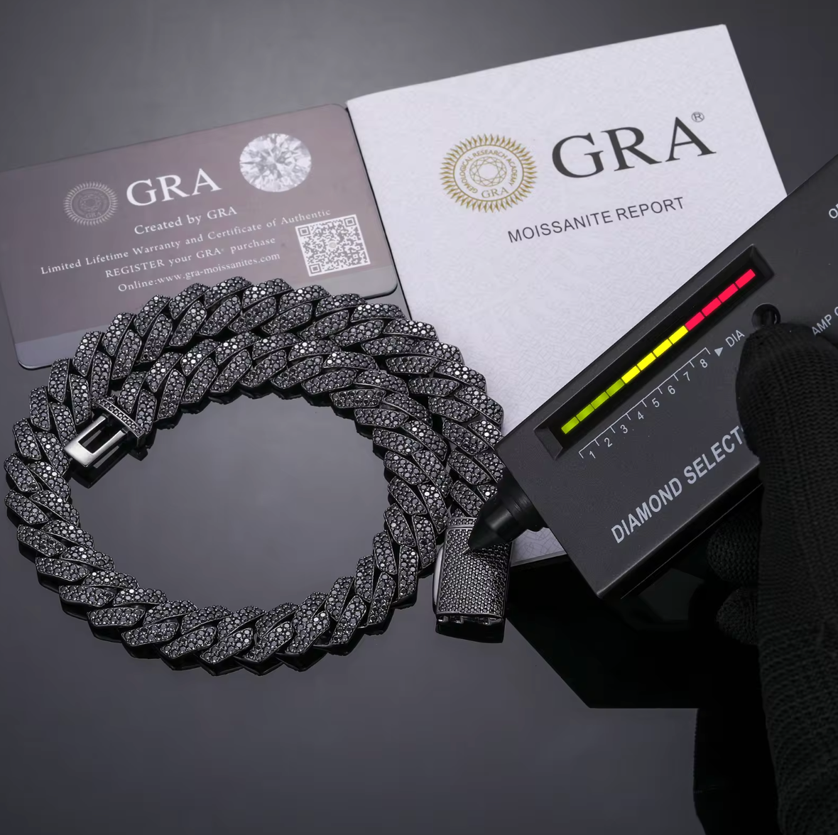 BLACK MOISSANITE DIAMOND CUBAN LINK BRACELET - Sant Leclère