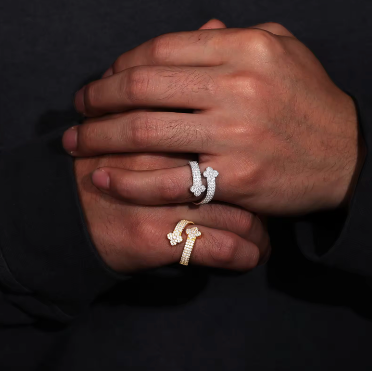 MOISSANITE HUGGING CLOVER RING - SILVER - Sant Leclère