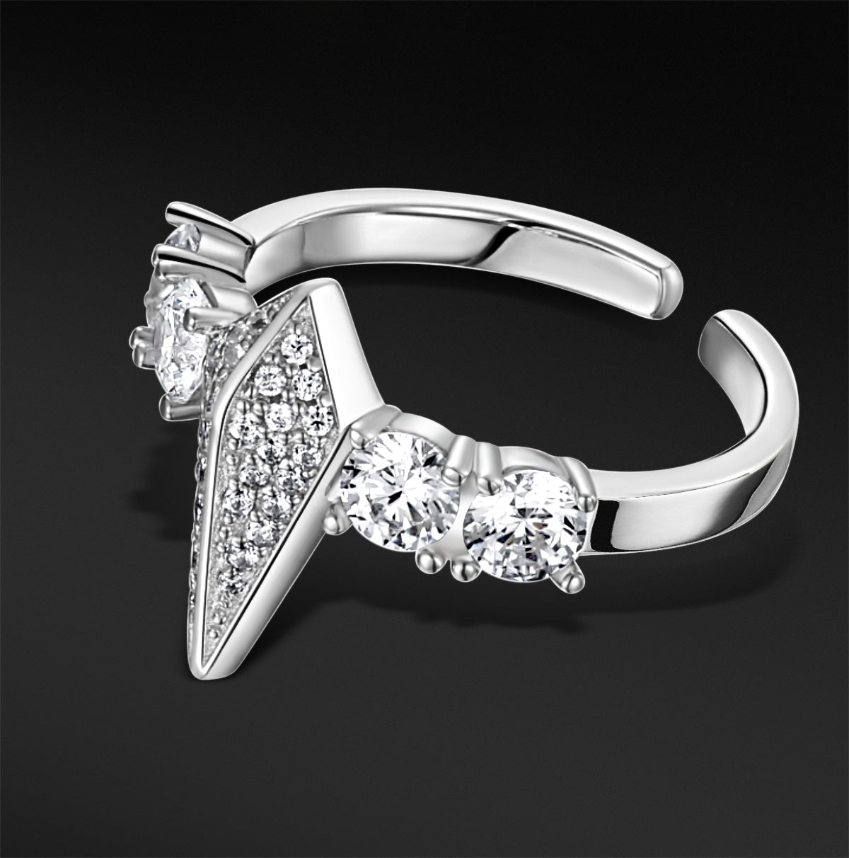 MOISSANITE PANTHER RING - WHITE GOLD - Sant Leclère