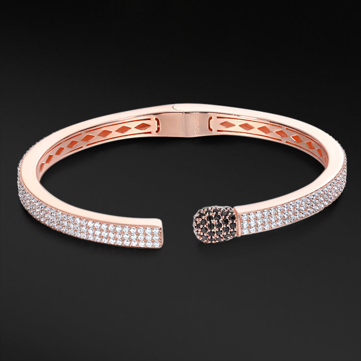 MOISSANITE CUFF FLAME BANGLE - 5MM ROSE GOLD - Sant Leclère