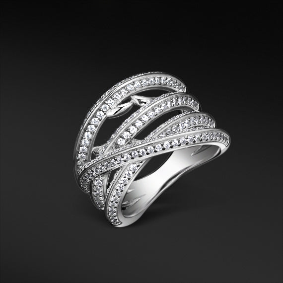 MOISSANITE THORNS RING - WHITE GOLD - Sant Leclère
