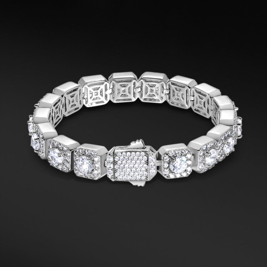 Moissanite Tennis Chain Bracelet - 5MM WHITE GOLD - Sant Leclère