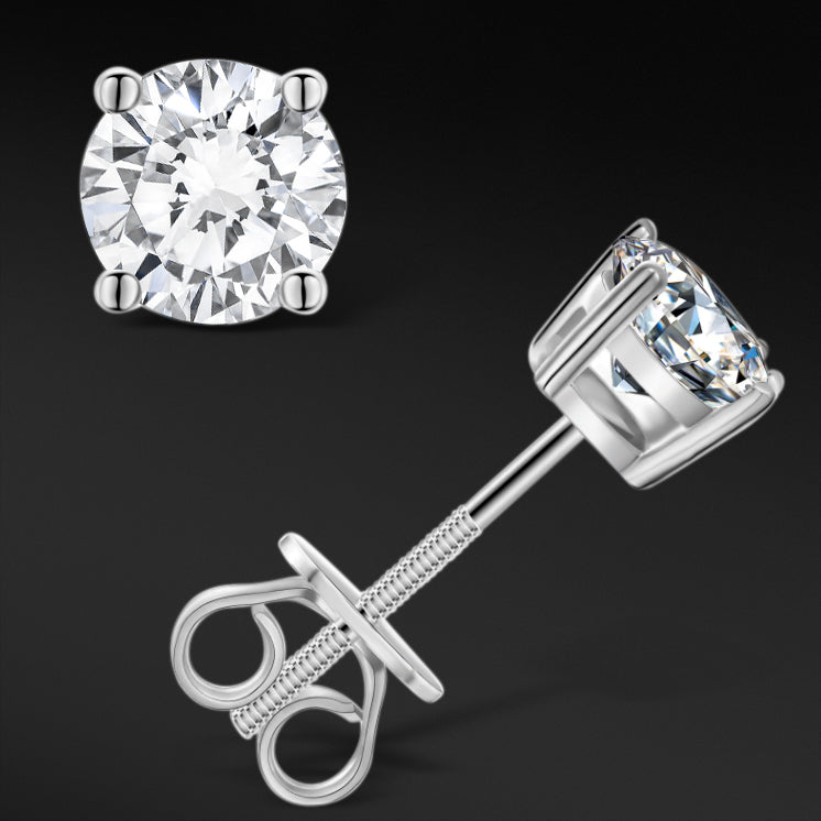 MOISSANITE DIAMOND STUD EARRINGS - Sant Leclère