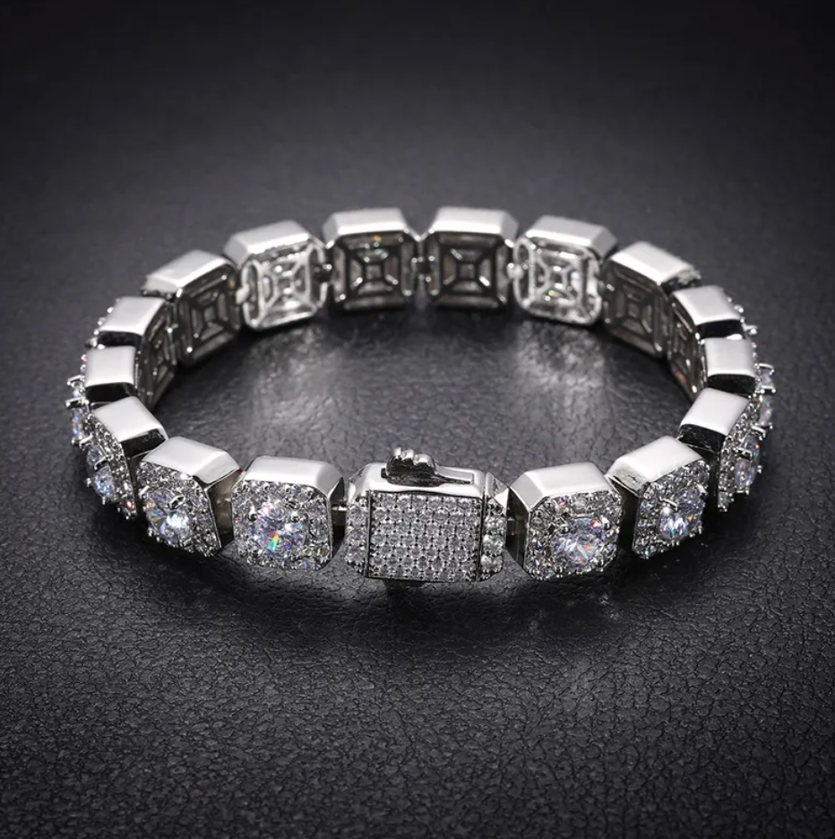 Moissanite Tennis Chain Bracelet - 5MM WHITE GOLD - Sant Leclère
