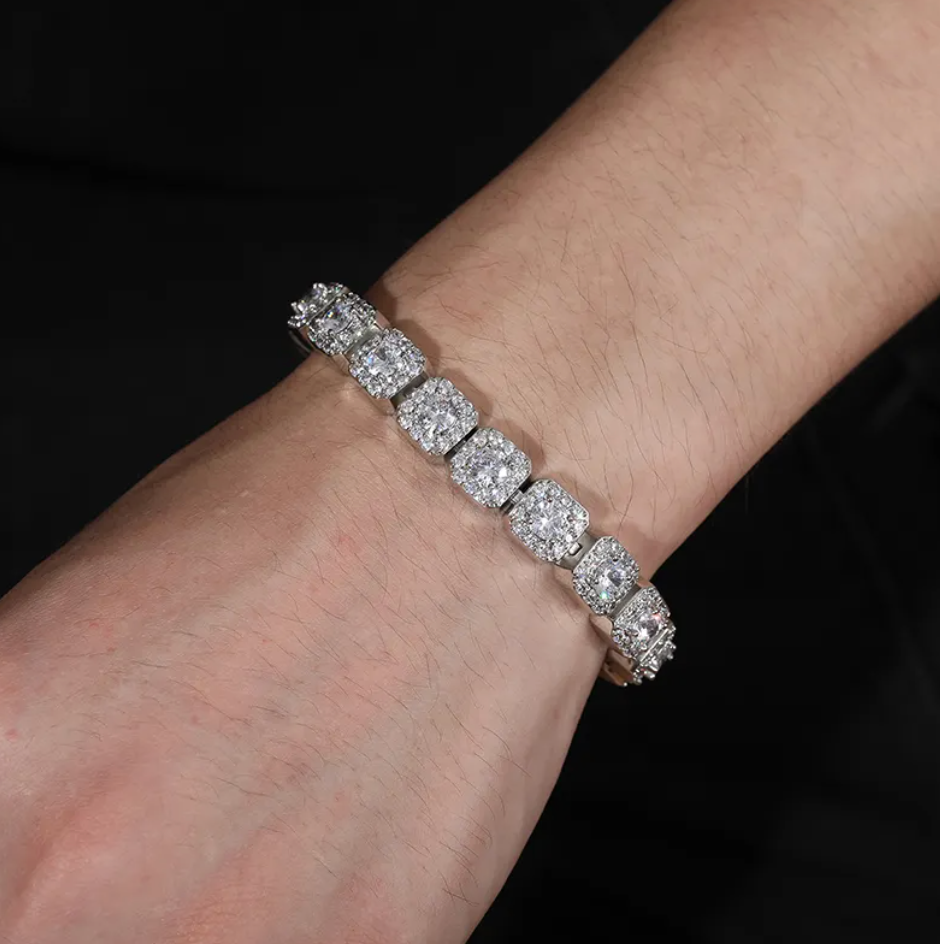 Moissanite Tennis Chain Bracelet - 5MM WHITE GOLD - Sant Leclère