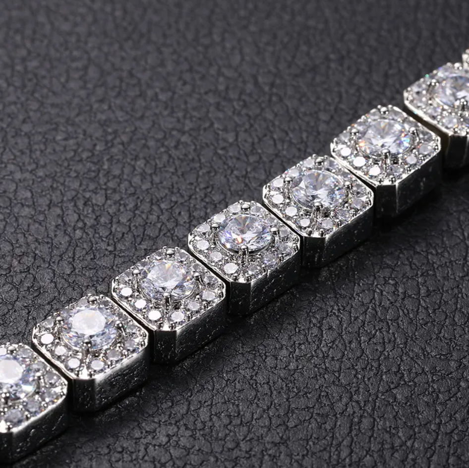 Moissanite Tennis Chain Bracelet - 5MM WHITE GOLD - Sant Leclère