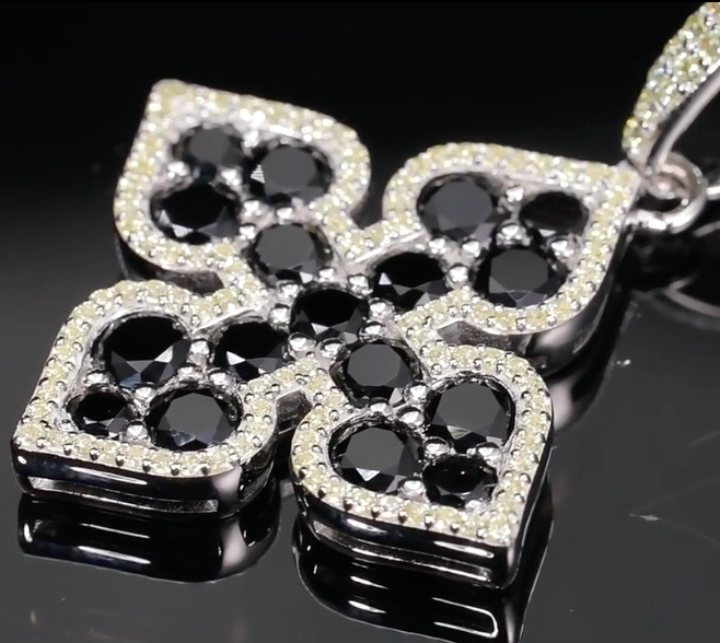 MOISSANITE MIDNIGHT BLACK CLOVER PENDANT