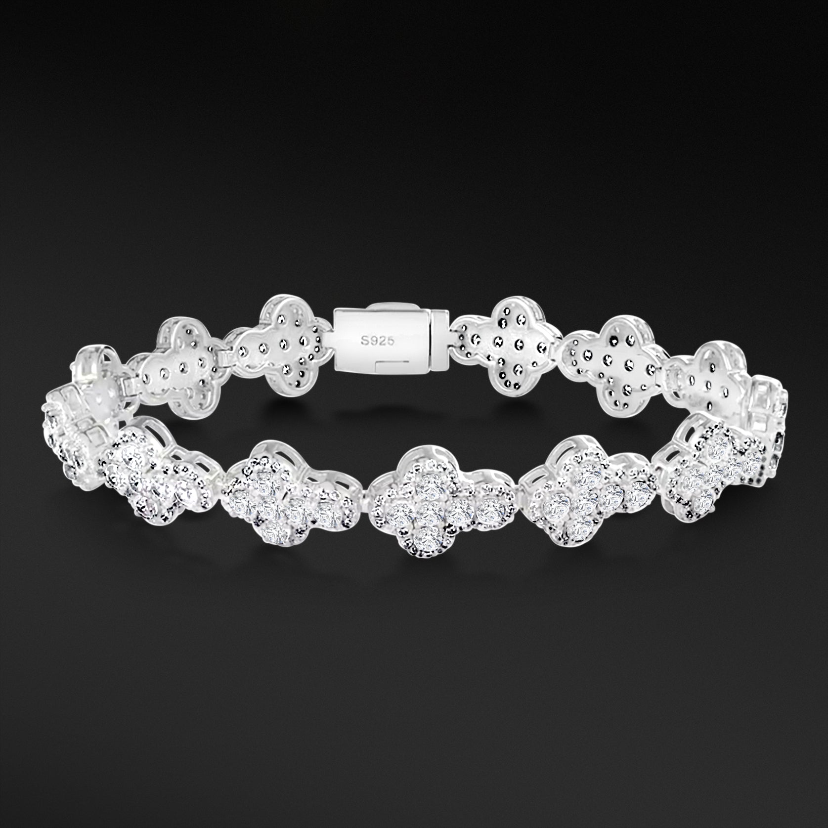MOISSANITE CLOVER CROSS BRACELET