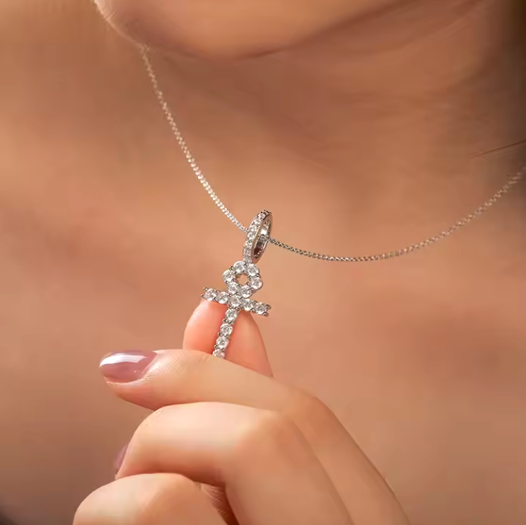 MOISSANITE ANKH PENDANT