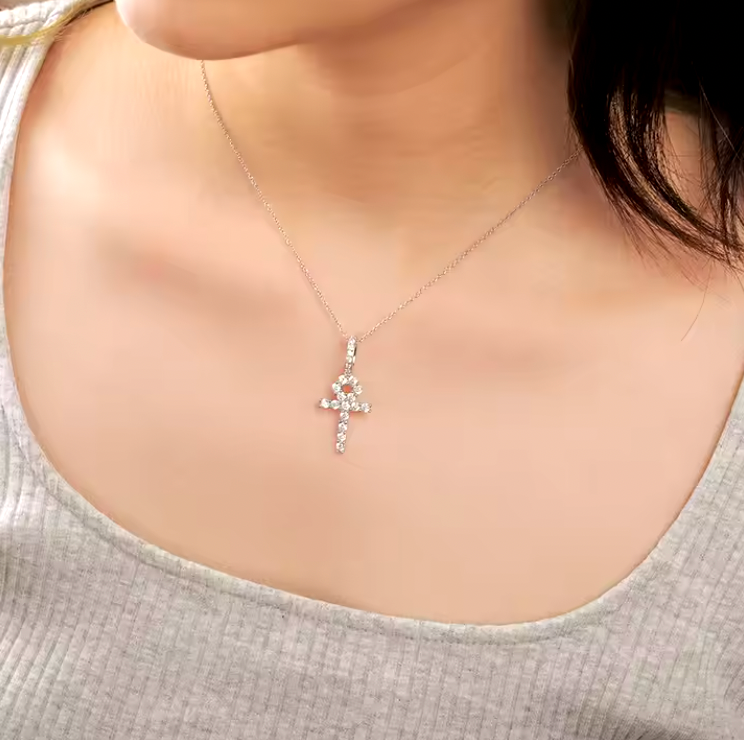 MOISSANITE ANKH PENDANT