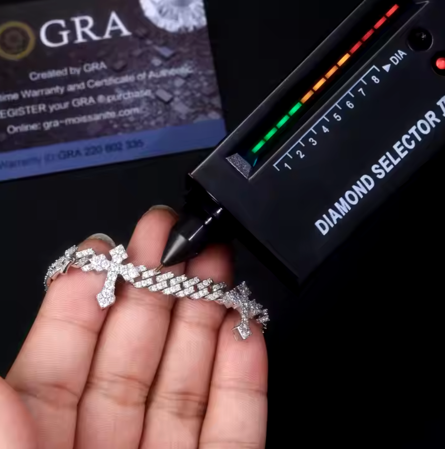 MOISSANITE CUBAN CROSS BRACELET