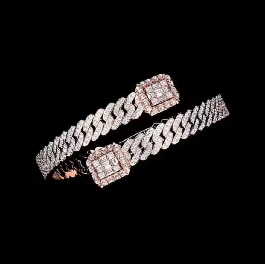 MOISSANITE BAGUETTE CUBAN BANGLE