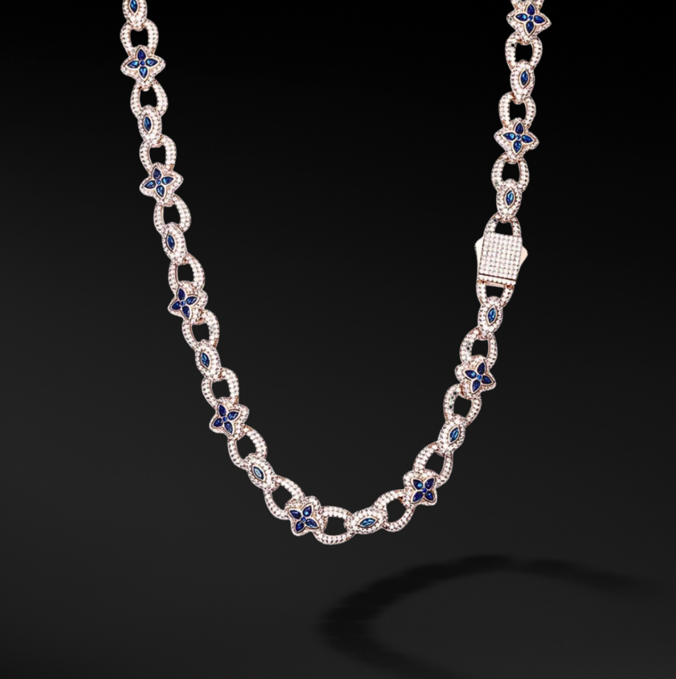 MOISSANITE LUXE CLOVER CHAIN 10MM - ROSE GOLD