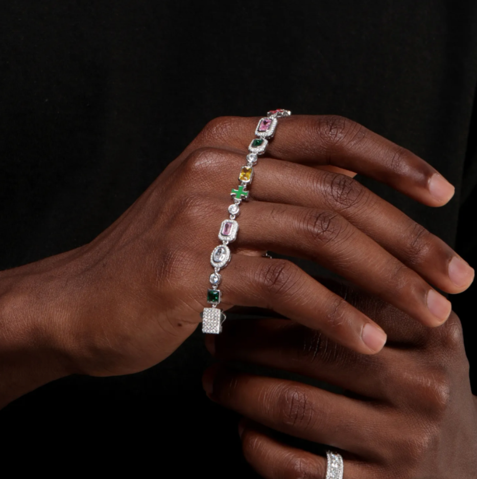 Cross & Gemstones Bracelet