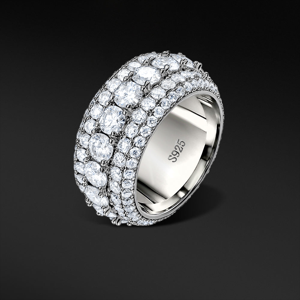MOISSANITE PAVED ETERNITY RING - WHITE GOLD - Sant Leclère