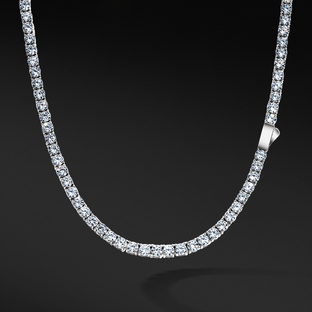 MOISSANITE TENNIS CHAIN - 4MM WHITE GOLD - Sant Leclère