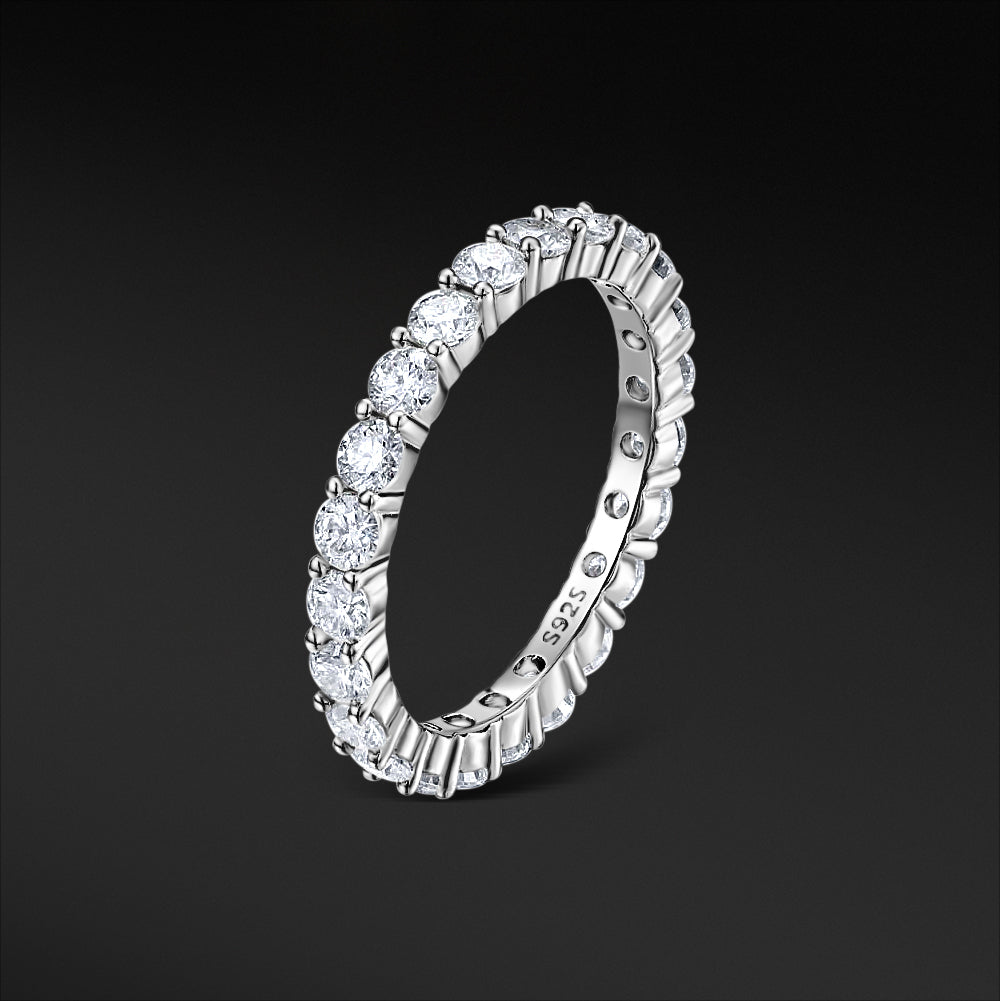 MOISSANITE THIN ETERNITY RING - WHITE GOLD - Sant Leclère