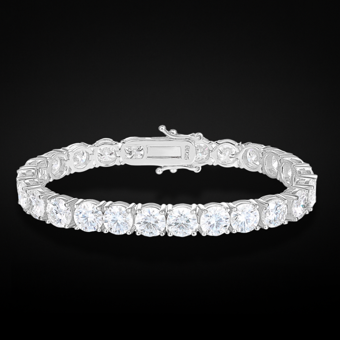 MOISSANITE WHITE GOLD TENNIS BRACELET - 5MM