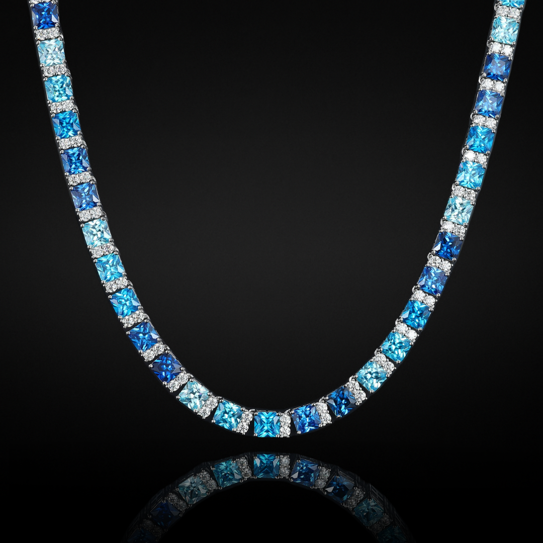 MOISSANITE OCEAN BLUE CHAIN