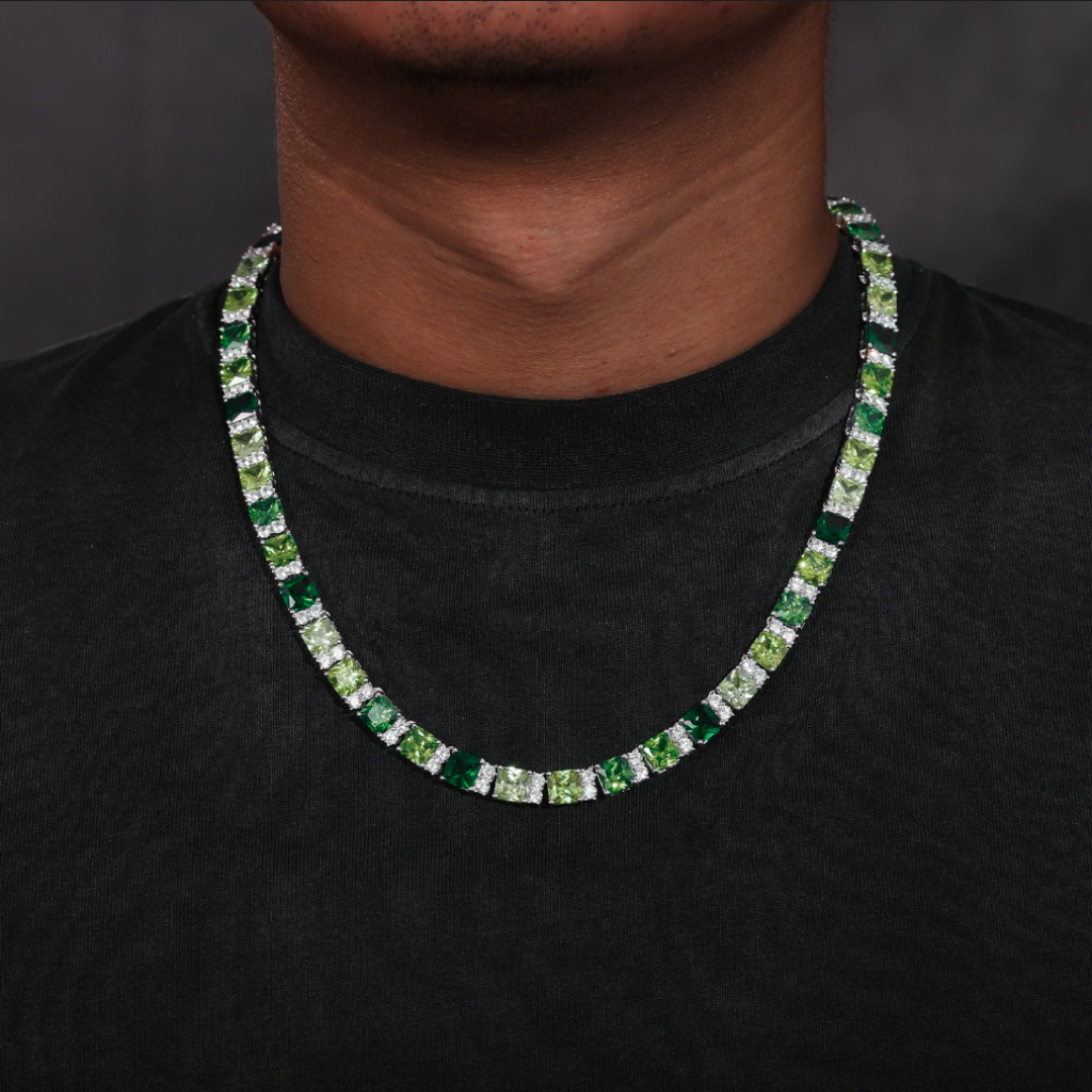 MOISSANITE EMERALD GREEN CHAIN
