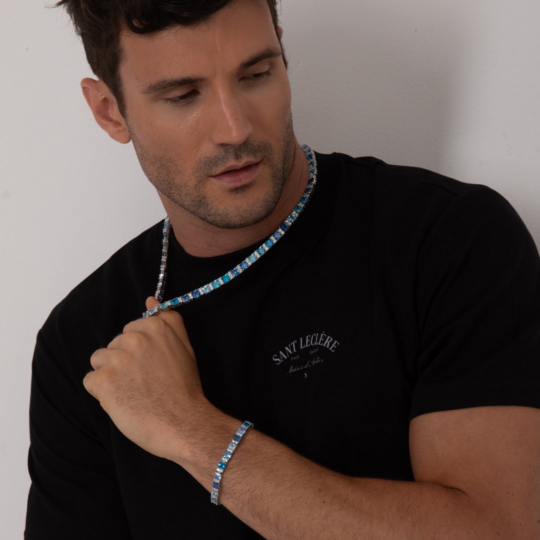 MOISSANITE OCEAN BLUE CHAIN