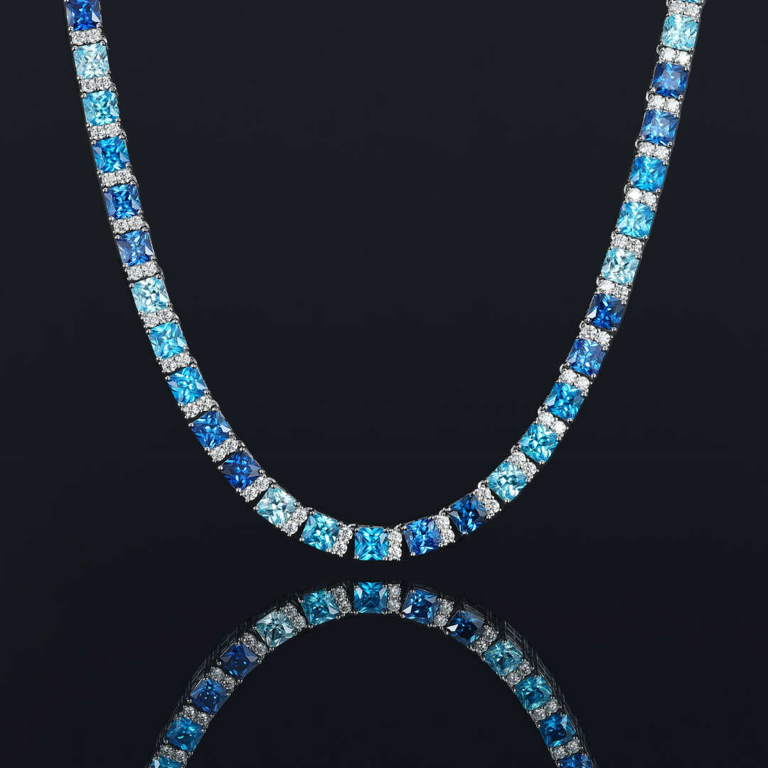 MOISSANITE OCEAN BLUE CHAIN