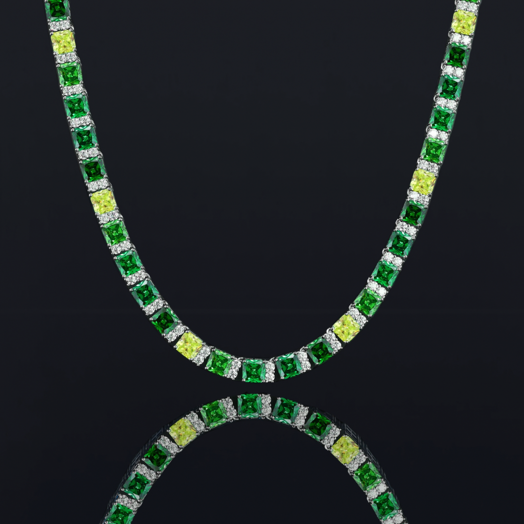 MOISSANITE EMERALD GREEN CHAIN