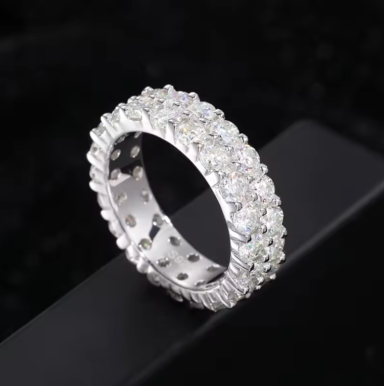 MOISSANITE ETERNITY RING - WHITE GOLD