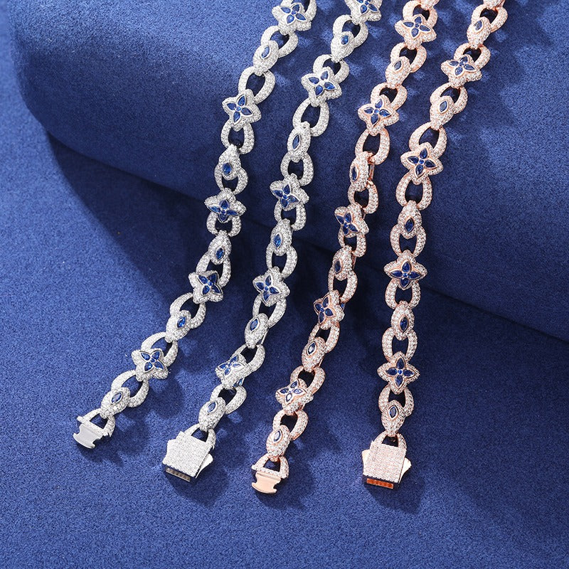 MOISSANITE LUXE CLOVER CHAIN 10MM - ROSE GOLD